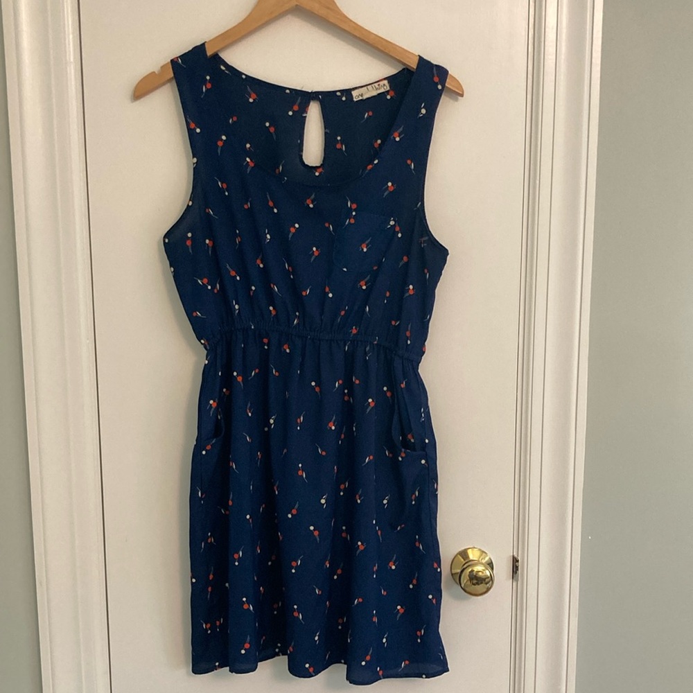 Lightweight blue dress with dots